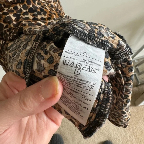 Old navy leopard print plus size waist-Defined Ruffle-Trim Mini Dress size 2X - Picture 9 of 9